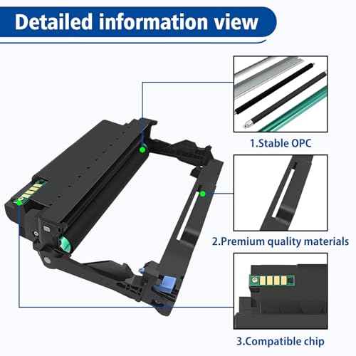 B230 B225 B235 013R00691 Black Drum Unit Compatible for Xerox B225 B230 B235 Drum Cartridge for B230dni B225dni B235dni Printer (1 Pack Black 12000 Pages)