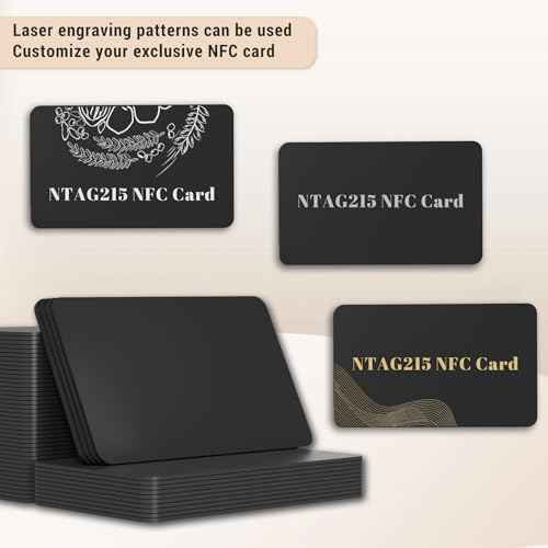 100pcs NTAG216 NFC Cards - Black, 868 Bytes Memory, Compatible with All NFC-Enabled Smartphones and Devices