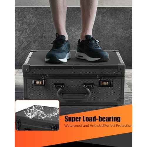 Storage Lock Box -16x 12 x 6.5 Inch Large Combination Lock Boxes for Important Document Collection Organizer- Lockable Safe Storage Box Medicine Box, Lockable Boxes for Personal Items