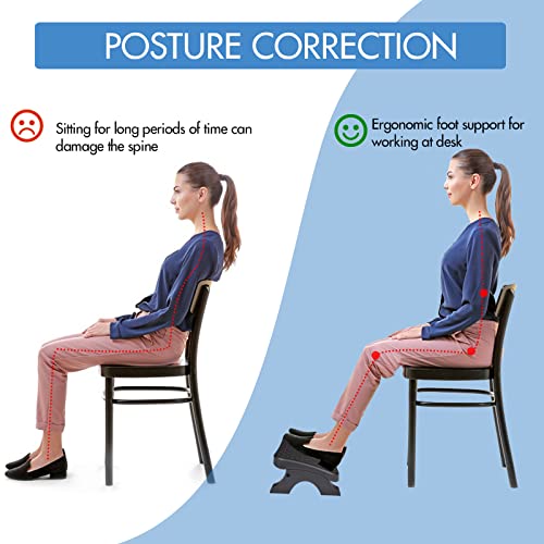 Under Desk Footrest with Massage Rollers – Ergonomic Foot Stool for Home Office