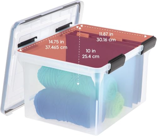 IRIS USA WeatherPro Water-Resistant File Box Organizer 32 Qt. Letter & Legal