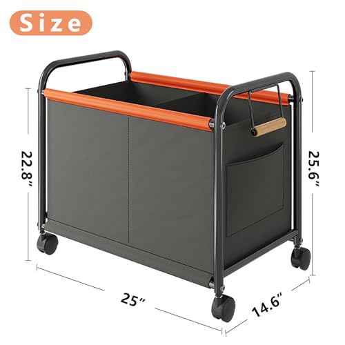 Children's toy Organizer With Wheels for Bedrooms, toy Rooms, Playrooms can hold toys, Books, Clothes, Snacks with 360¡Æ Steering Wheels Metal and Oxford Cloth toy Boxes£¨Gray Large size£©