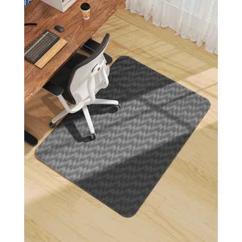 Blvornl Large Office Chair Mat for Hardwood Floor, Rolling Chair Mat for Hard Wood, Large Anti-Slip Hard Floor Protector, Heavy Duty Computer Desk Rug for Office and Home 35.4"*47.2" Dark Grey