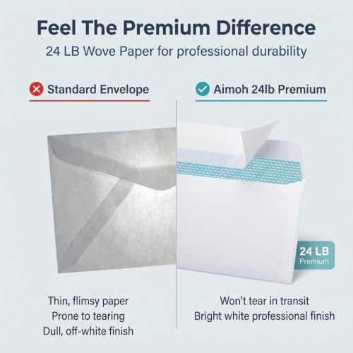 Aimoh #10 Double Window Self-Seal Security Envelopes 500 Ct.