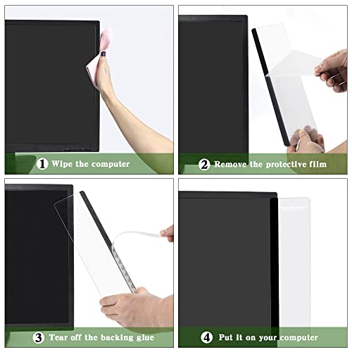 HQIOA Monitor Board 2pcs Transparent Acrylic Sticky Note Holders for Computer Monitor Side Panel - Office Desk Accessories for Home & Work