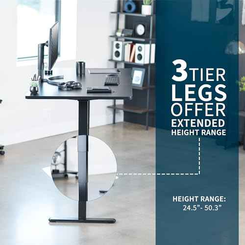 VIVO Electric 71 x 36 in Dual Motor Sit Stand Desk, Memory Height Adjustment, 2B Series, Black Top Black Frame, DESK-KIT-2B7B-36