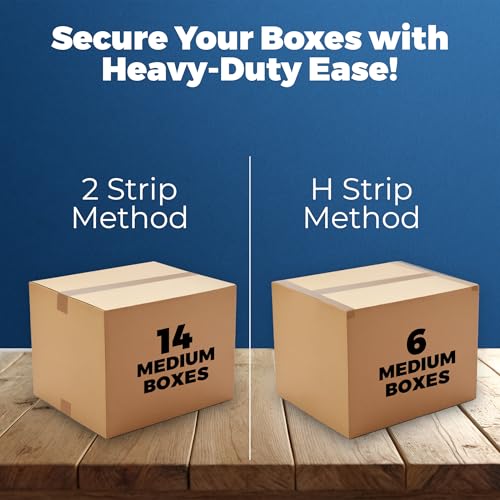 TAPEWELL Heavy Duty Packing Tape with Dispenser 1.88" x 22.2" - Pack of 3