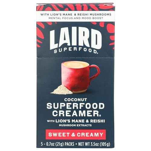 Laird Superfood Sweet & Creamy Powdered Superfood Creamer 5 Count, 0.7 Oz