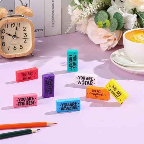 PerKoop Inspirational Colorful Erasers Bulk Small Motivational Pencil Erasers You are Awesome Operation Christmas Gifts for Kids Students Teachers Classroom Office Xmas Supplies(150 Pcs)