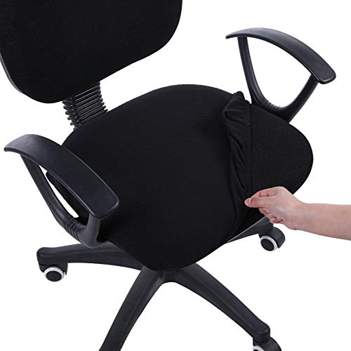 Smiry Black Office Chair Seat Cover Anti-Dust Protector for Desk, Stretchable & Reusable