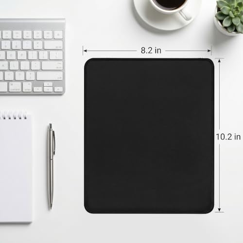 Jofuler 3 Pack Black Mouse Pads with Non-Slip Rubber Base and Stitched Edges