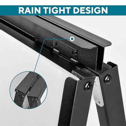 24 x 36 Heavy Duty Slide-in Folding A-Frame Sidewalk Sign Black Coated Steel Metal Double-Sided Pavement Sign (Frame only)