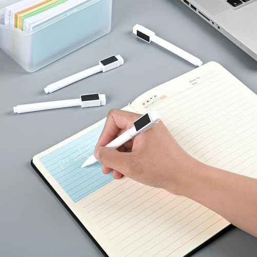5 Pcs White Dry Erase Markers Magnetic Dry Erase Marker with Eraser Cap Mini Dry Erase Markers for Blackboard (5)