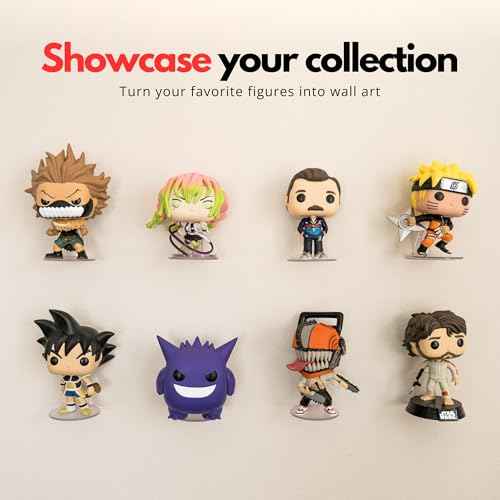 Modern JP Adhesive Display Shelf for Funko Pop Figures (32-Pack) ? Pop Shelf Wall Display ? Action Figure Stand ? Easy Adhesive Install ? Clear