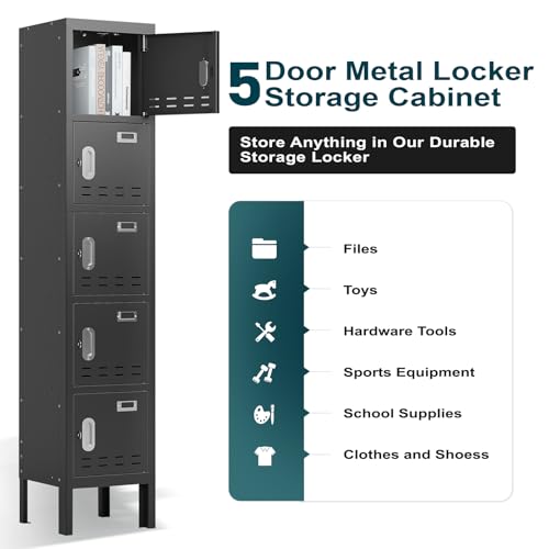 Metal Storage Locker with Lock & Card Slot - Secure Lockable Door