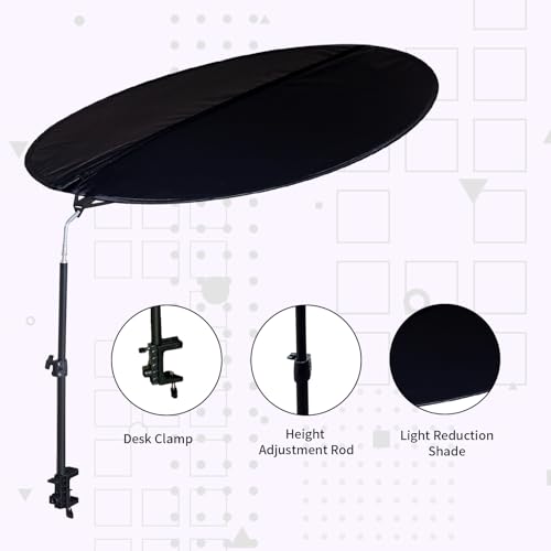 BOENBRO 36" Double Sided Black Office Cubicle Shade with Clamp & Rotatable Rod (Patent Pending)