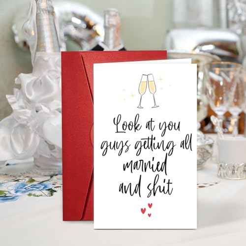 NewEleven Wedding Gifts For Couples 2025 - Funny Wedding Card For Bride And Groom, Newly Wed Gifts For Couple - Meaningful Present From Friend And Family - Greeting Card