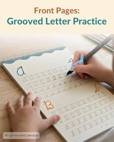 Kids Cursive Handwriting Workbook with Reusable Practice Pages & Pen