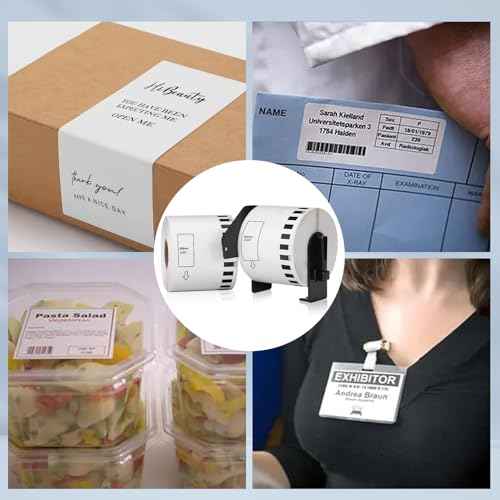 DK-22205 Continuous Paper Labels Compatible Replacement for Brother ql-800/ ql-820nwb/ ql-1100/ ql-500/ ql-550(10 Pack, 2.4" X 100 Ft.)