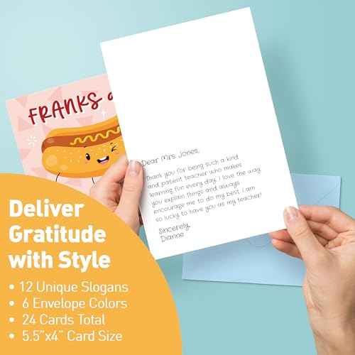 S&O Assorted Funny Thank You Cards with Envelopes - Cute Thank You Cards for Teachers, Office Coworker, Employee & Staff Appreciation - Appreciation Card for Kids, Students & Friends, 4x5.5¡±