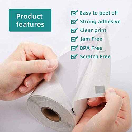 ¡¼12 Rolls¡½ 2.4" x 100 Ft. 3-Proof Continuous Paper Label Tape Replacement for Brother DK-2205 QL-800 QL-820NWB QL-1110NWB and Other QL Series Label Printer, 62mmx30.48m & 1 Frame