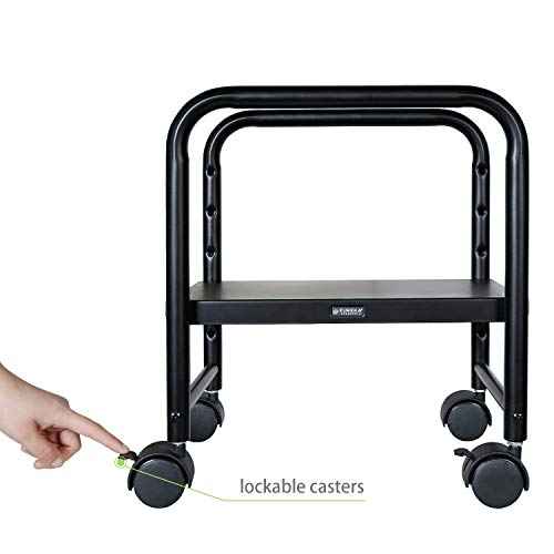 EUREKA ERGONOMIC Computer Tower Stand, Height Adjustable PC Stand for Under Desk, Mobile Rolling CPU Holer with 360¡Æ Locking Caster Wheels, Desktop Tower Cart on Floor, Desk Accessories, Steel, Black