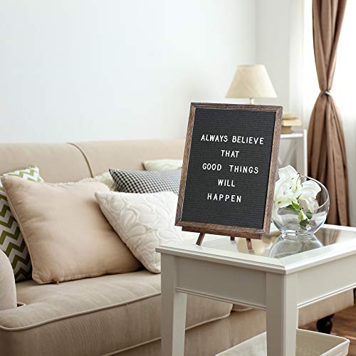 12x16 Grey Felt Letter Board with Rustic Frame, Includes 792 Letters & Accessories