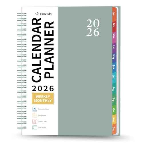 2026 Planner - 2026 Planner Weekly and Monthly from Jan. 2026 - Dec. 2026, Calendar Planner 2026 with Monthly Tabs, Inner Pocket, 8.5" x 6.4"
