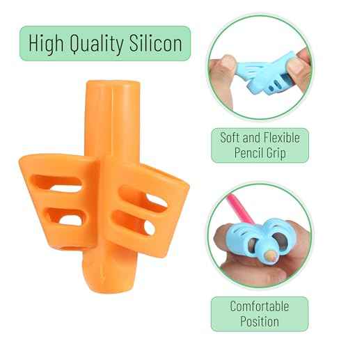 Mr. Pen- Pencil Grips for Kids Handwriting, 4 Pack with 4 Clips, Pencil Grips