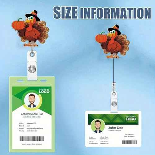 Pumpkin & Alligator Thanksgiving Badge Clip Reels - Retractable Cute Badge Holder for Nurse, Doctor, Hospital Worker ID