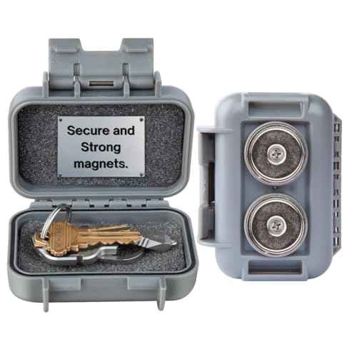 Hide a Key Outside with our Magnetic Box, Our Waterproof Air-Tight Magnetic Key Box for Under Car Stays Secure with 2 Strong Neodymium Magnets