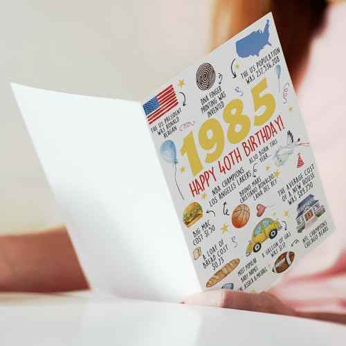 Funny 40th Birthday Card for Women Men, Happy 40th Birthday Gifts for Him Her, Unique 40 Year Old Bday Decorations for Friend Sister Brother Husband Wife