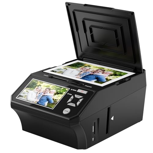 DigitPro Black Photo, Slide & Negative Scanner with 5” Large Screen