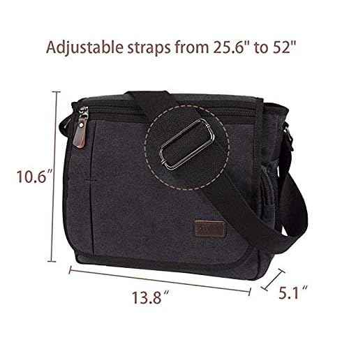 Modoker Messenger Bag for Men, 13 Inches Laptop Satchel Bags, Canvas Shoulder Bag with Bottle Pocket