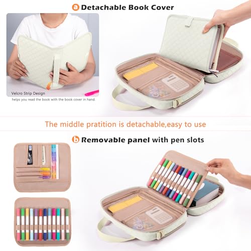 IMAGINING Large Bible Case with Bible Cover for Women - Bible Carrying Case with Shoulder Strap - Bible Bag Packed in Gift Box - Bible Carrier with Pockets for Bible Study Suppliers - Bible Gift Girls