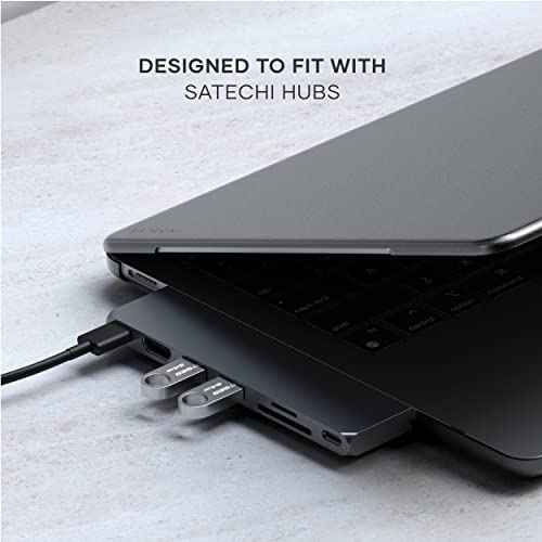 Satechi Eco Hardshell Case Compatible with MacBook Air 13-inch (2025 M4/M3/M2), Slim & Lightweight, Hub-Friendly Design, Dark