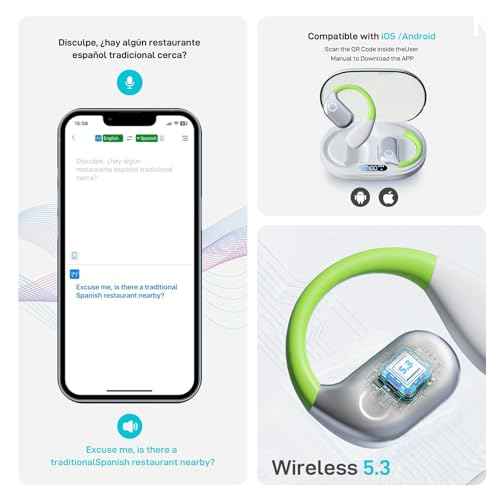 AI Real-Time Translation Earbuds for iPhone & Android - 144 Language Translator Headphones, 3-in-1 Bluetooth Earbuds with Portable Charging Case for Travel, Business, Learning