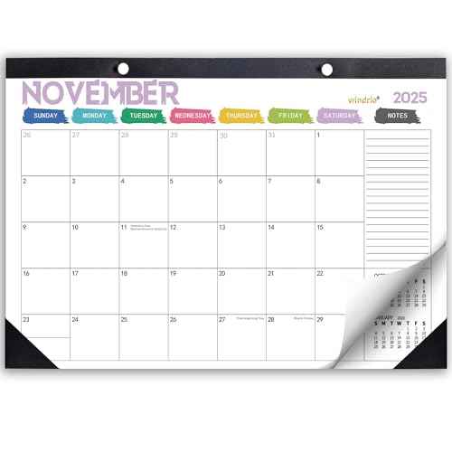 Desk Calendar 2026 Wall Calendars, November 2025 - December 2026 Monthly Planner Paper Office Desktop 17"X 12", Months Planning and Organizing Home, School, Office, Holiday, Vacation
