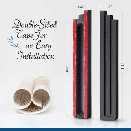 Mezuzah Case ? Shin-Shaped Design Black Aluminum, up to 7" scroll ? Full Hebrew ? Shape ? Easy Peel & Stick to Install ? Waterproof Indoor/Outdoor Use ? Home Blessing & Protection (1, Black)