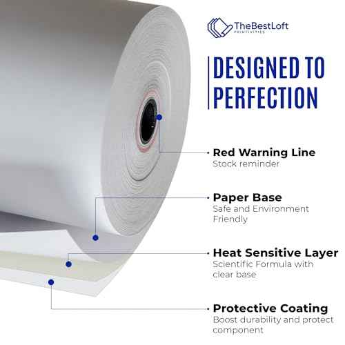 3-1/8" x 190' Thermal Receipt Rolls - 32 Pack Pos Paper for Clover Flex, Station, TM-T88, TSP
