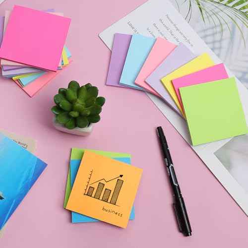 (24 Pack) Sticky Notes 3x3 in Post, 12 Bright Colors Sticky Note Self-Stick Notes Pads,Strong Adhesive, Easy to Post for Home, Office, Notebook