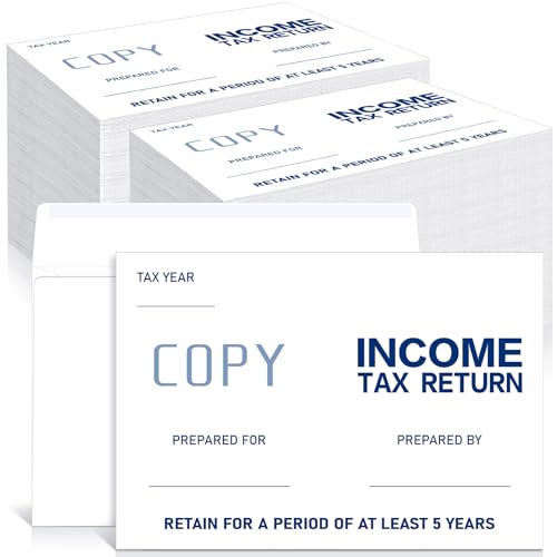 Sayglossy 100 Pcs White Tax Return Envelopes 9.5 x 6.7 Inch Security Booklet Office Supplies