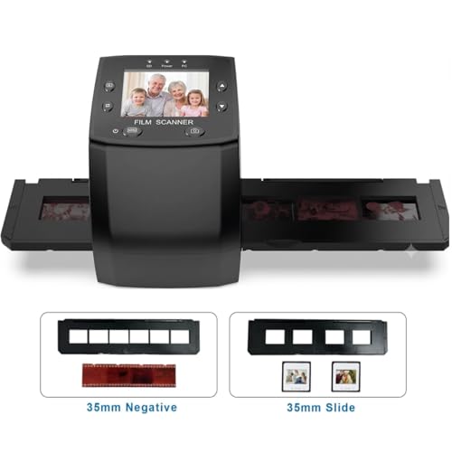 DigitPro Black 35mm Film & Slide Scanner with 2.4" LCD, JPEG Conversion