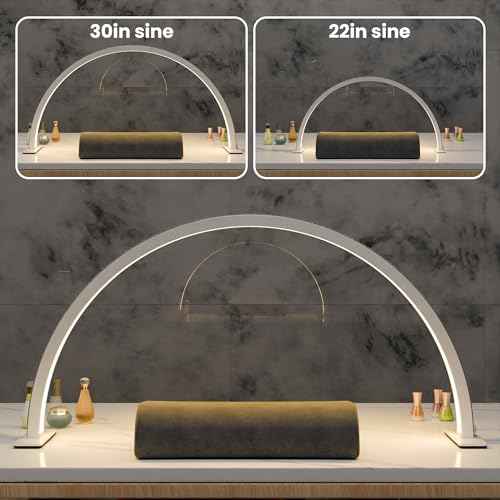 Large Half Moon Light for Nail Desk, 30" 48W Professionals Led Light, Desk Lamp for Lash Eyelash Extension,Makeup Desk lamp,Color Temperature 2700K-6000K, Salon&Home(Crystal Diamond)