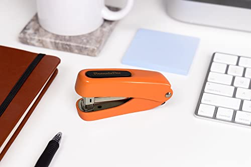 PraxxisPro Aria-Plus Orange Half-Strip Mini Stapler - Durable Compact Office Stapler