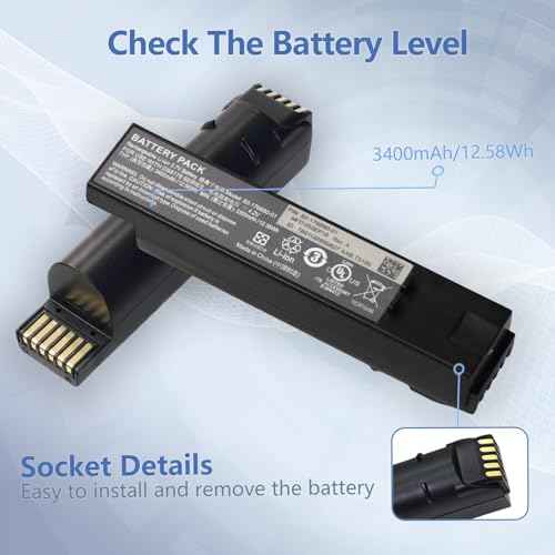 Replacement for Zebra DS8178 Scanner Battery: for DS8100 DS8178 DS8170 DS6878-SR Handheld Barcode Scanner Battery 82-176890-01 Lithium ion 3400mAh