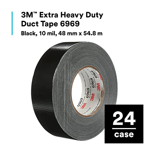 3M Extra Heavy Duty Duct Tape 6969 Black, 48 mm x 54.8 m 10.7 mil, 1 Roll