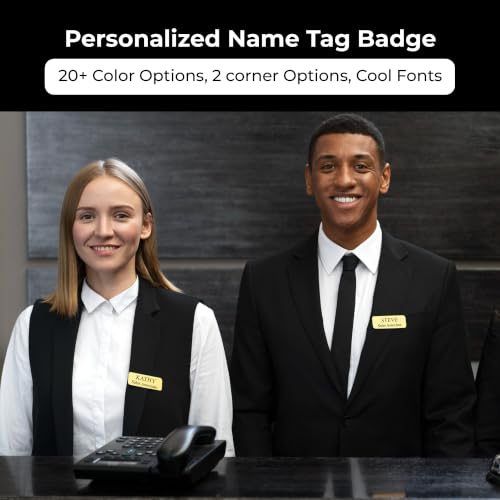 Custom Name Tag Badge 1"x3" with Magnetic/Pin Backing - Personalized Employee ID