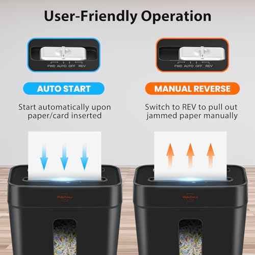 Shredder for Home Use 8-Sheet Cross-Cut Paper Shredder with P-4 Higher Security,Shred Card/Clip/Staple,Small Document Shredding Machine for Home Office Heavy Duty with Jam Proof,3.04-Gal Bin