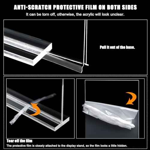 12pack Acrylic Sign Holder 8.5 X 11, Vertical T Shape Clear Plastic Paper Sign Holder, Menu Holder Display Stand, FLyer Table Sign Holder for Restaurant, Office, School, Store and Home Use